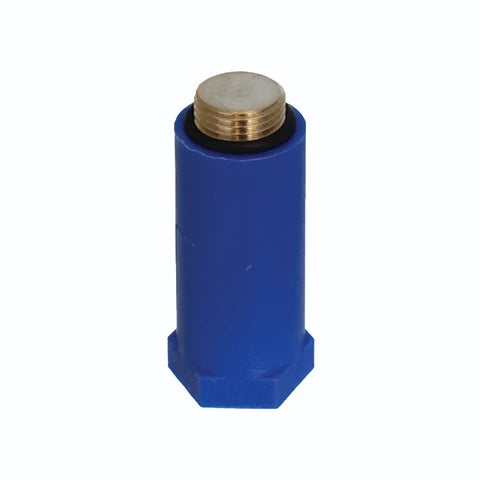 Henco afdrukplug m messing schroefdraad blauw 1/2" - 80mm
