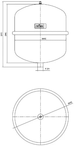 Reflex N 12 vase d'expansion (cv) 12 l x 3/4 - max 4,0 bar - gris