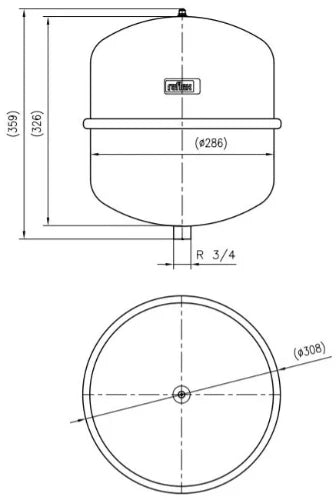 Reflex N 18 vase d'expansion (cv) 18 l x 3/4 - max 4,0 bar - gris