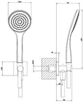 GESSI Emporio Shower Ensemble comprenant: sortie coudée murale, douchette anticalcaire et flexibles 1,50 m. Black Metal Brossé PVD