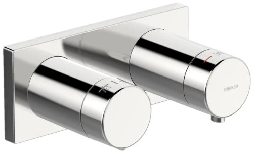 Hansa Hansaliving set de finition robinet thermostatique avec fonction d'arrêt - chromé