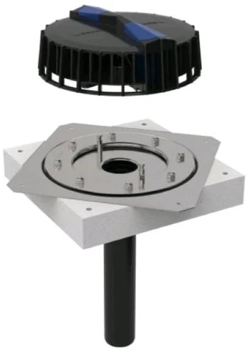Geberit Pluvia entonnoir avec bride de serrage pour étanchéité synthétique pour toiture 56 mm (débit d'évacuation maximal 12l/s)