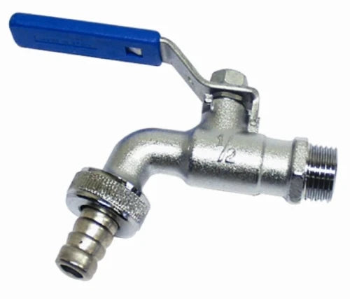 Arco Garden robinet de double service à bille avec levier (bleu) MM 1/2 x 3/4 - nikclé - avec raccord cannelé