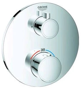 Grohe Grohtherm Convent. Concealed mitigeur douche thermostatique 1/2 pour Smartbox chromé pour 1 sortie avec vanne d'arrêt - rond