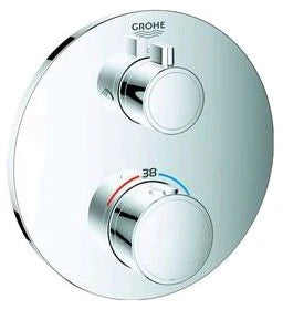 Grohe Grohtherm mitigeur douche thermostatique 1/2 Smartbox - rond chromé pour 2 sorties avec vanne d'arrêt intégré