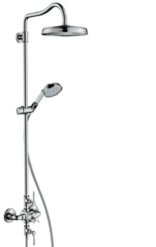 COLONNE DE DOUCHE AXOR MONTREUX chromé showerpipe compose de thermostat-douchette-flex-douche a tete