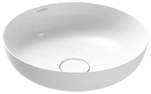 Kaldewei Miena vasque de lavabo ronde 380 mm - blanc alpine - sans trou de robinet - sans trop-plein - effet perlé