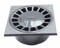 Nicoll PVC à coller siphon de sol 200 x 200 x 92 mm - sortie verticale 75-63 mm - gris foncé - garde d'eau 36 mm