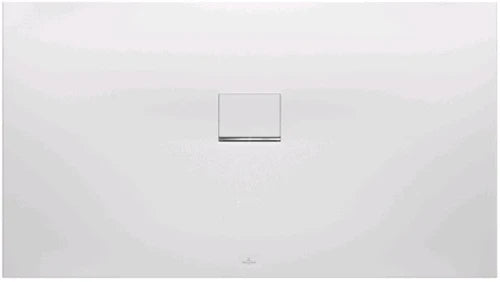 Villeroy & Boch Squaro Infinity tub de douche 1600 x 900 x 40 mm - edelweiss - avec cache d'évacuation avec bord chromé