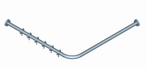 Coram Seallux barre de douche en coin 28mm 900 x 900 mm - chromé