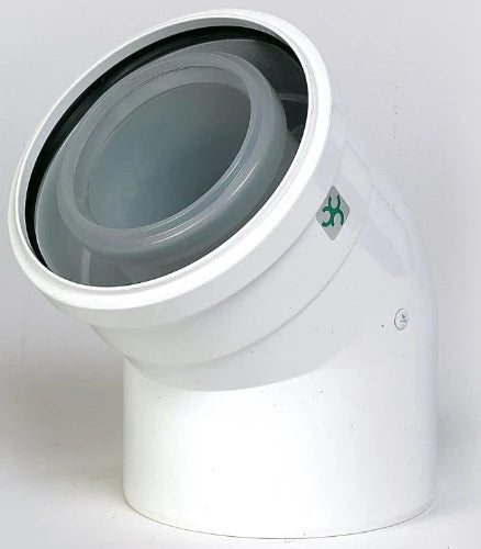 Ubbink Rolux concentrique PP/acier coude 45° 100/150 mm
