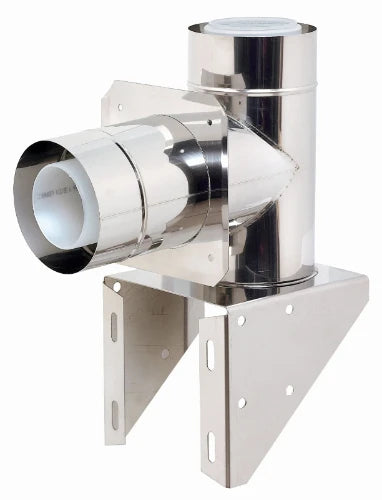 Ubbink Rolux concentrique PP/Inox support complet (incl arrivée d'air & coude) 80/125 mm