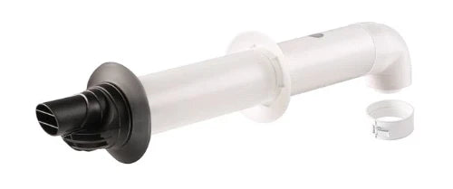 Ubbink Rolux 5H concentrique PP/acier passage mural 80/125 mm - noir - avec coude