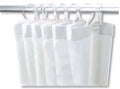 RIDEAU TUB DE DOUCHE 90 - 200 ! blanc pvc . + 6 mousquetons en pvc