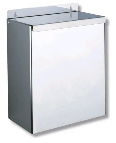Delabie poubelle rectangulaire mural avec couvercle 13 litre 150 x 280 x 320 mm - inox brillant