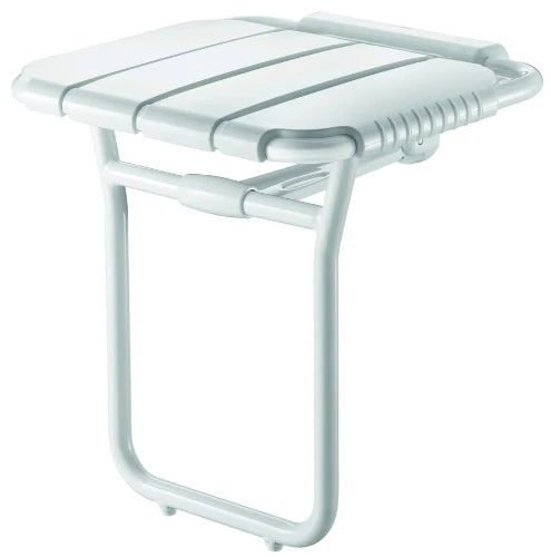 Delabie siège de douche alu rabattable large avec pied 430 x 465 x 480 mm - blanc