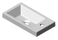Detremmerie No Limit 20 lavabo 4 800 x 220 mm - 1 cuvette - blanc - marbre artificiel - avec trou de robinet - sans trop-plein
