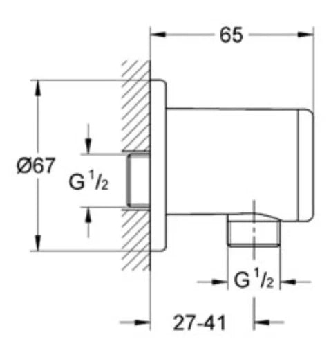 Grohe Relaxa Plus coude mural de raccordement 1/2 - chromé