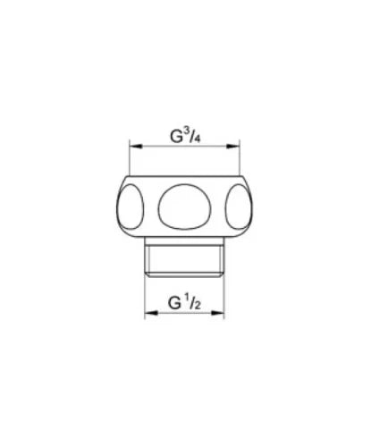 Grohe Relaxa manchon 1/2 M X 3/4 F chromé