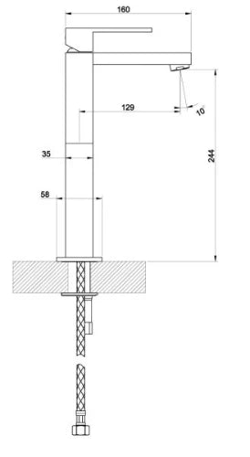 Grohe WSS flexible de douche m15 x 1 x 1/2 métallique 150 cm - chromé pour robinet de cuisine avec douchette extractible