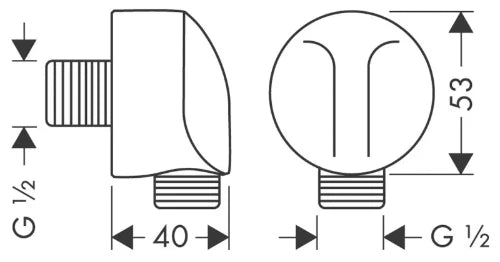 Hansgrohe FixFit coude de raccordement mural avec rosace 1/2 - chromé