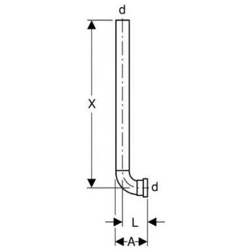 Geberit WSS tuyau de rinçage pour commande urinoir 32 x 520 mm