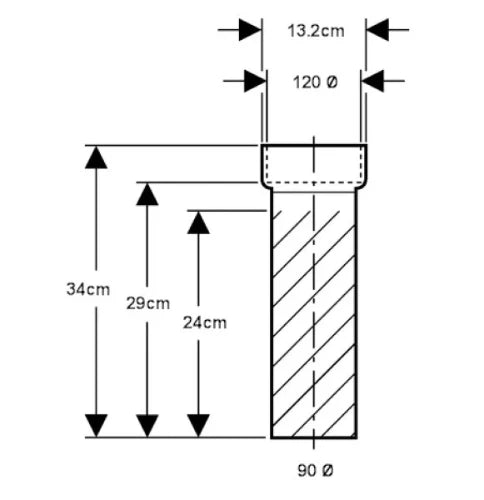 Geberit PE toilet sortie wc sans joint 90 x 120 mm (pour wc à poser)
