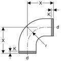 Geberit PE coude 90° 200 x 200 (segmenté)