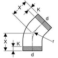 Geberit PE coude 45° 250 x 250 mm (segmenté)