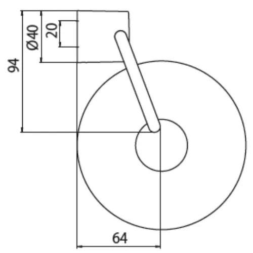 Emco Rondo 2 porte-rouleau sans couvercle  - chromé