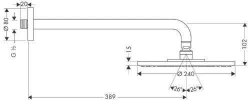 Hansgrohe Raindance Air tête de douche de pluie 240 mm avec injection d'air chromé raccordement mural