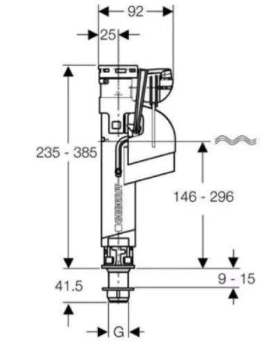 Geberit Fors robinet à flotteur raccordement en bas