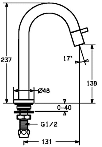 Hansa Hansanova Style robinet eau froide - bec 131 mm - chrome
