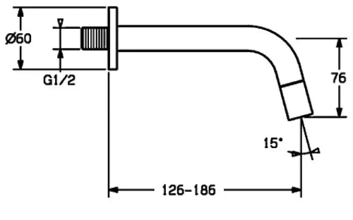 Hansa Hansanova Style robinet eau froide mural - bec 186 mm - chrome