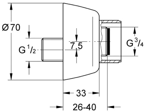 Grohe WSS raccord S - chromé avec rosace