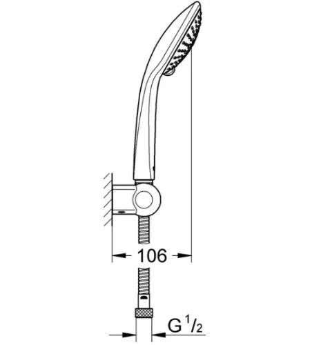 Grohe Euphoria douchette à mains champagne - chromé - avec support mural et flexible de douche 1/2 x 1750 mm