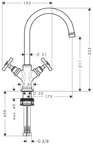 Axor Montreux mélangeur lavabo chromé avec vidange 5/4