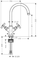 Axor Montreux mélangeur lavabo chromé avec vidange 5/4