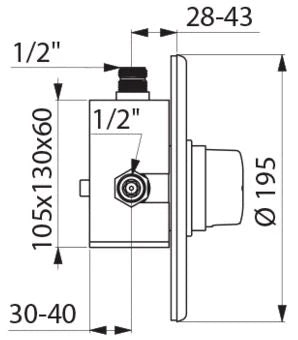 MELANGEUR A ENCASTRER DELABIE TEMPOMIX 195MM chromé ronde temporisé