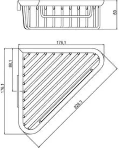 EMCO System 2 panier de coin profond insert amovible fixations murales cachées chromé