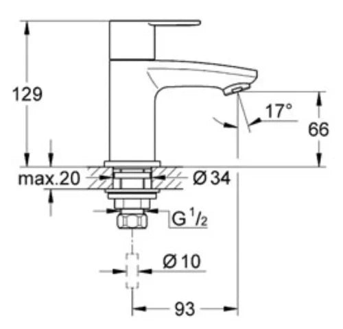 Grohe Eurostyle Cosmopolitan robinet eau froide - bec 93 mm - chrome