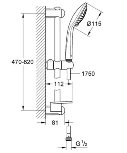 Grohe Euphoria set de douche 700 mm - chromé - douchette à main champagne - flexible de douche 1/2 x 1750 mm - avec porte-savon