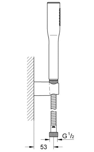 Grohe Euphoria Cosmopolitan douchette à mains stick - chromé - avec support mural et flexible de douche 1500 mm
