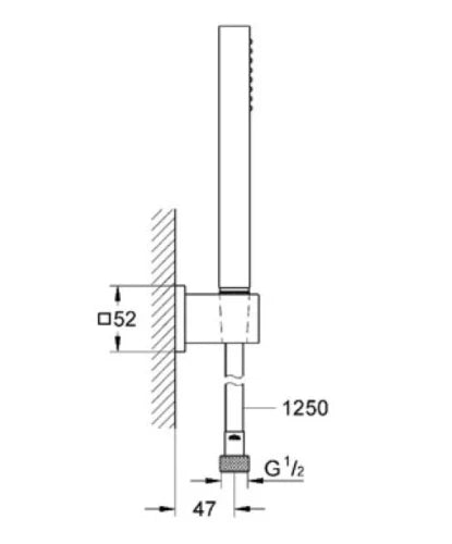 Grohe Cube set de douche chromé avec flexible 125cm- avec support de douche