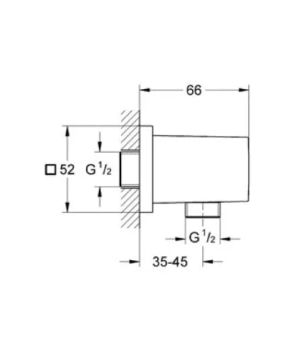 Grohe Euphoria Cube coude mural de raccordement 1/2 - chromé