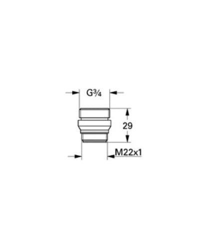 Grohe WSS nipple m22 x 3/4 pour atlanta nouveau avec bec ancien