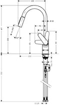 Hansgrohe Focus M41 mitigeur cuisine - chromé - avec douchette extractible