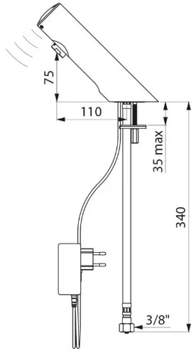 Delabie Tempomatic 1/2 robinet lavabo électronique avec détection des mains - prise