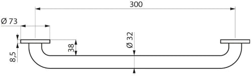Delabie barre de maintien 32 x 300 mm - blanc nylon