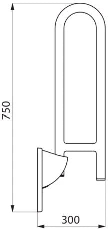 DELABIE RVS opklapbare greep 650mm diam 32mm rvs gesatineerd